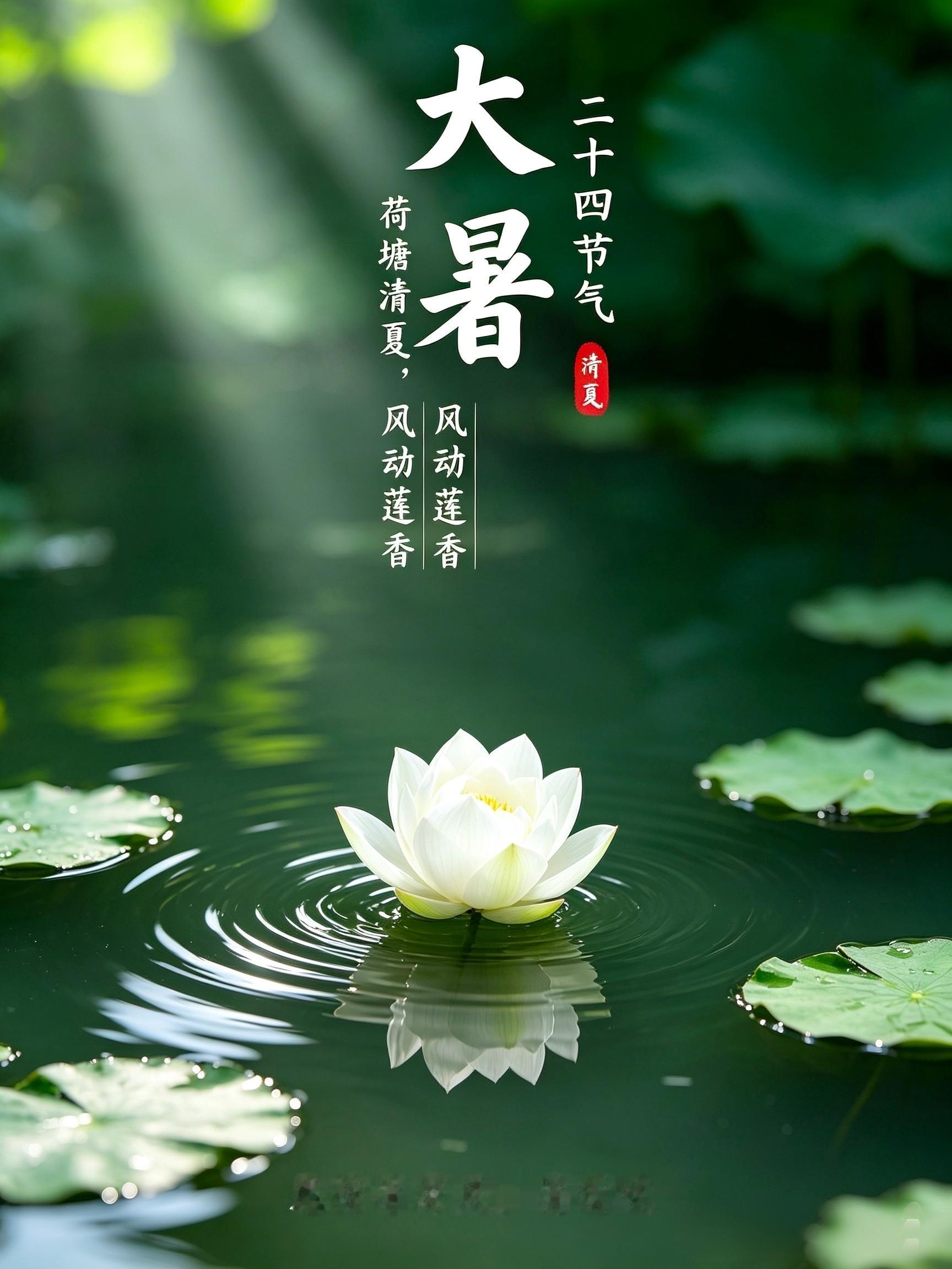暑气蒸腾，万物繁盛心安之处，便是清凉愿日子热烈，万事顺遂——大暑﻿今日大暑