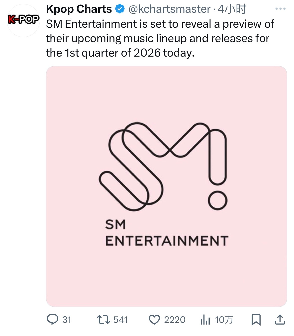 SM将于今日公布其2026年第一季度即将推出的出道阵容和发行计划的预览 ​​​