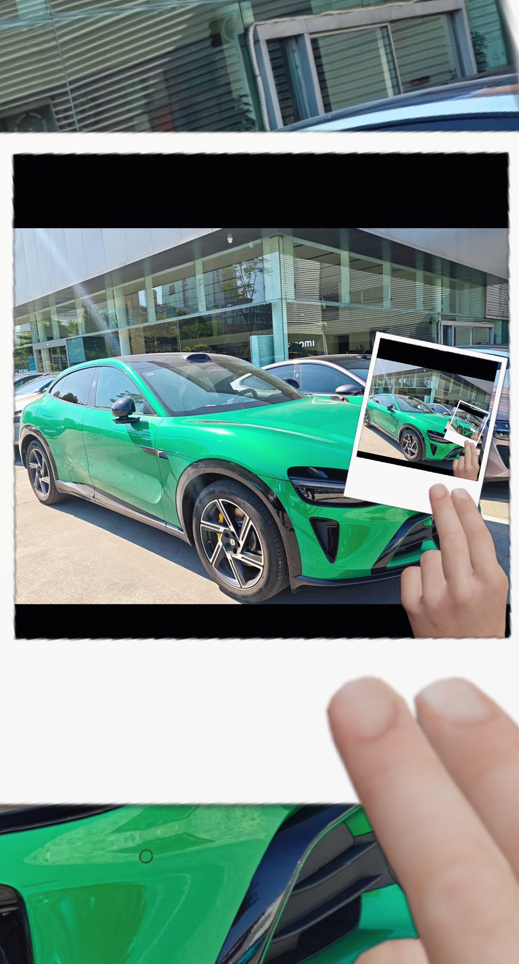 绿色的小米YU7真不错