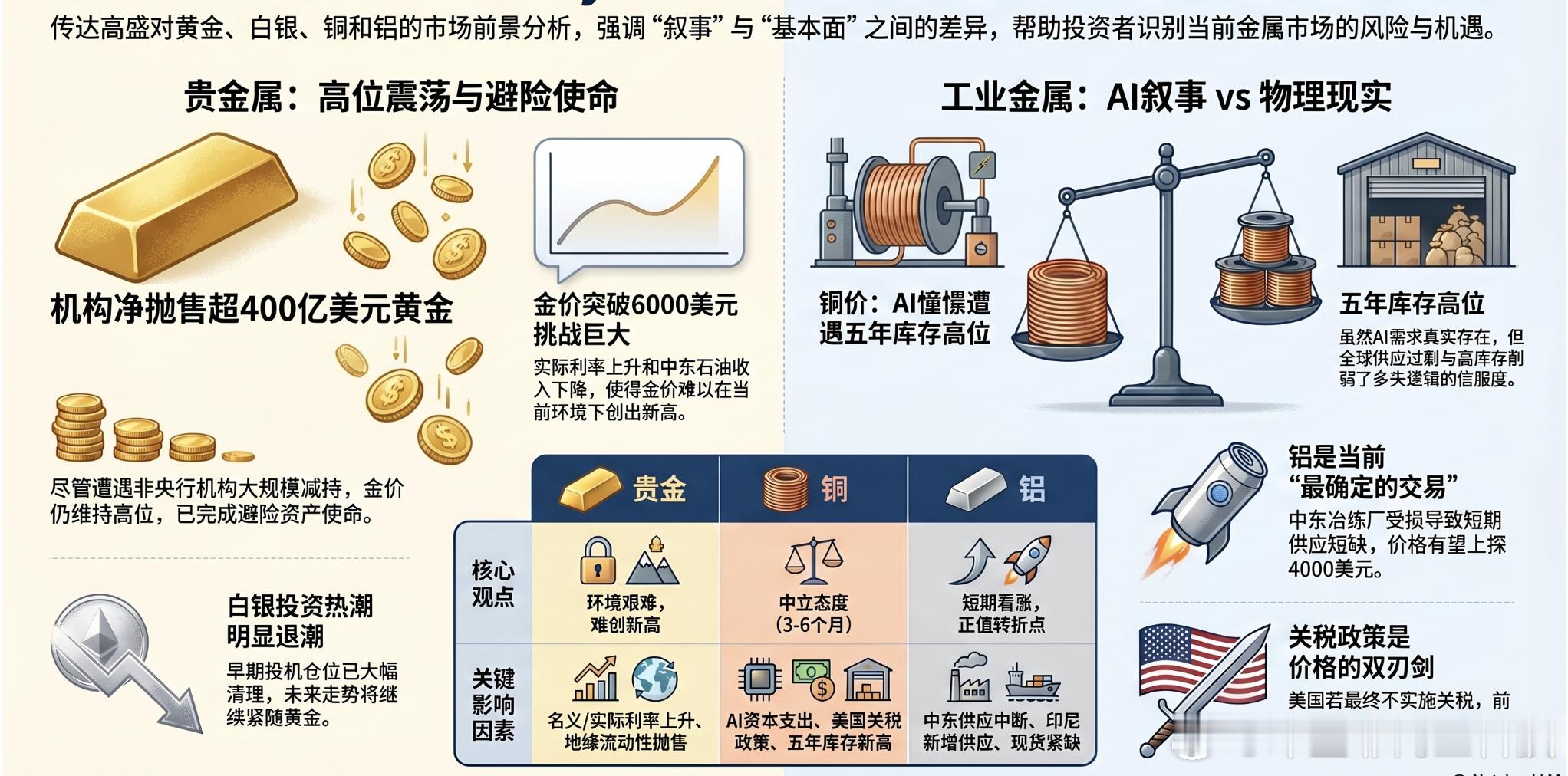 【高盛：铝是当前最确定的投资机会】高盛金属交易主管Tony Kim直言，机构净抛