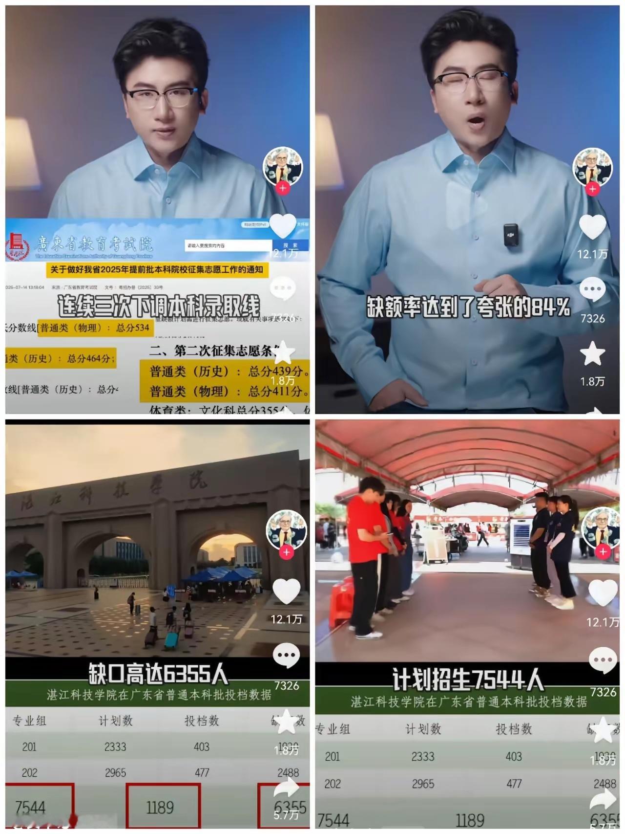 中国第一所即将要倒闭的大学出现了。最近，广东湛江科技学院招生办的老师们愁坏了！​