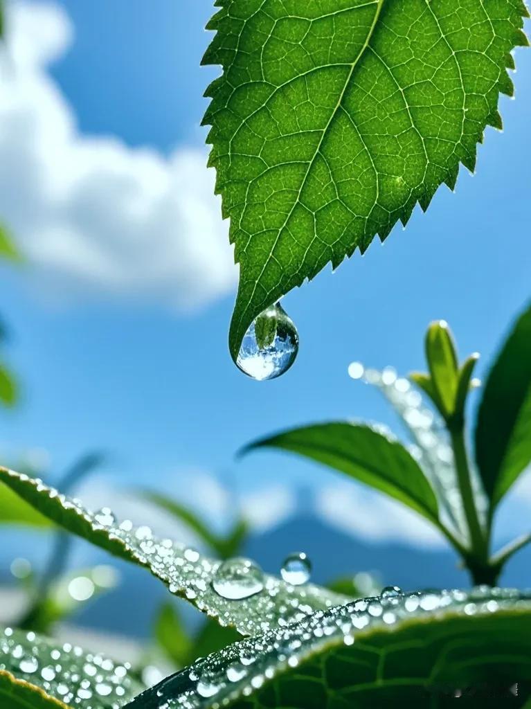 人生就像一滴雨，
生于天，亡于地。
 
人生恰似那朝露一滴，凝于夜之幽，散于晨之