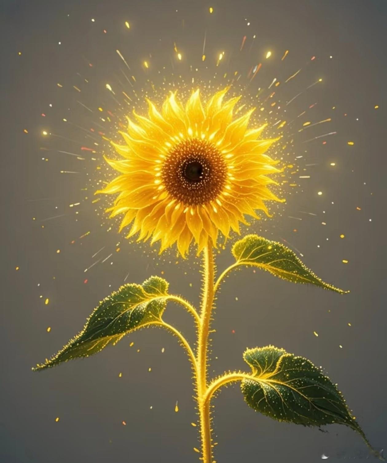 金色的向日葵，向阳而生，散发着无穷无尽的能量和希望。点赞接能量，就会有无限可能。