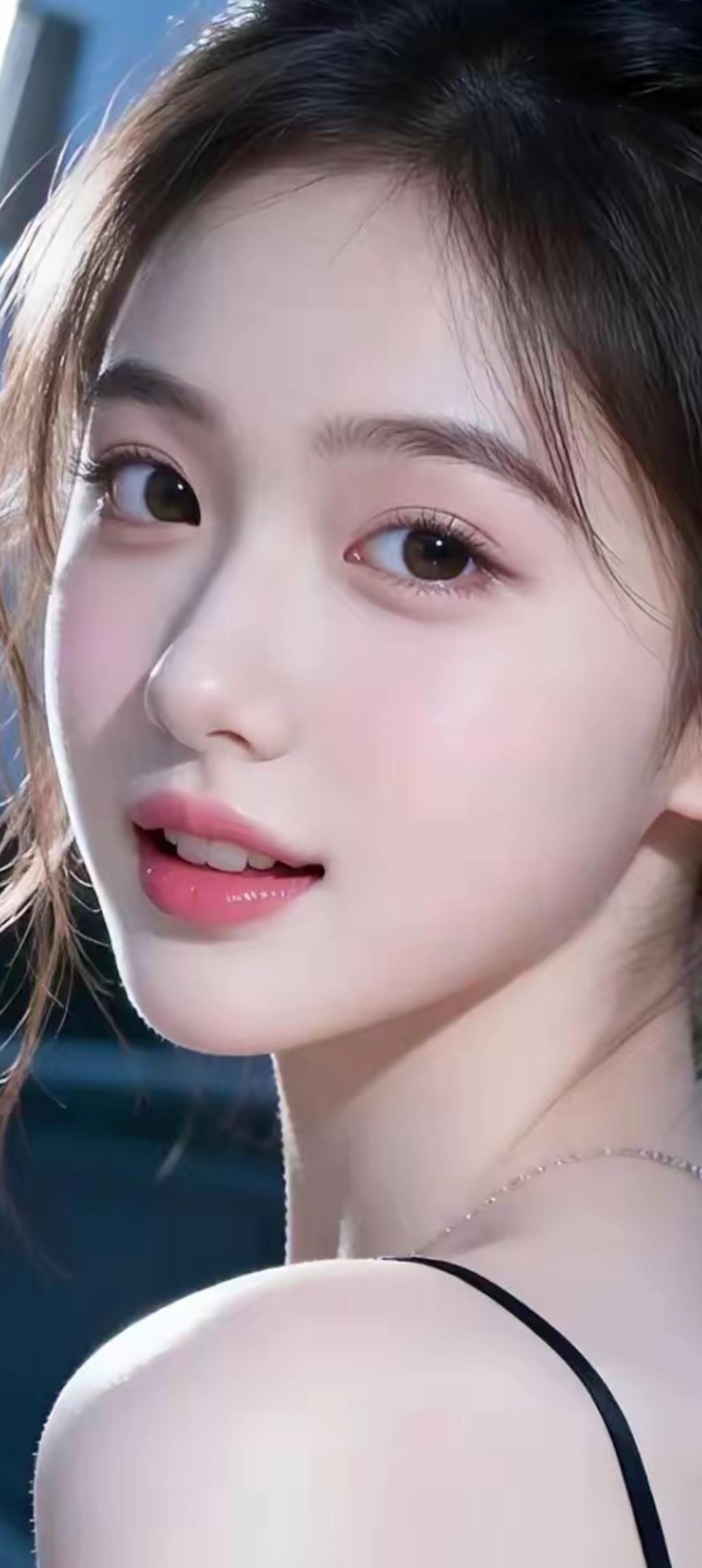 甜美少女，温柔可人，散发着青春的气息