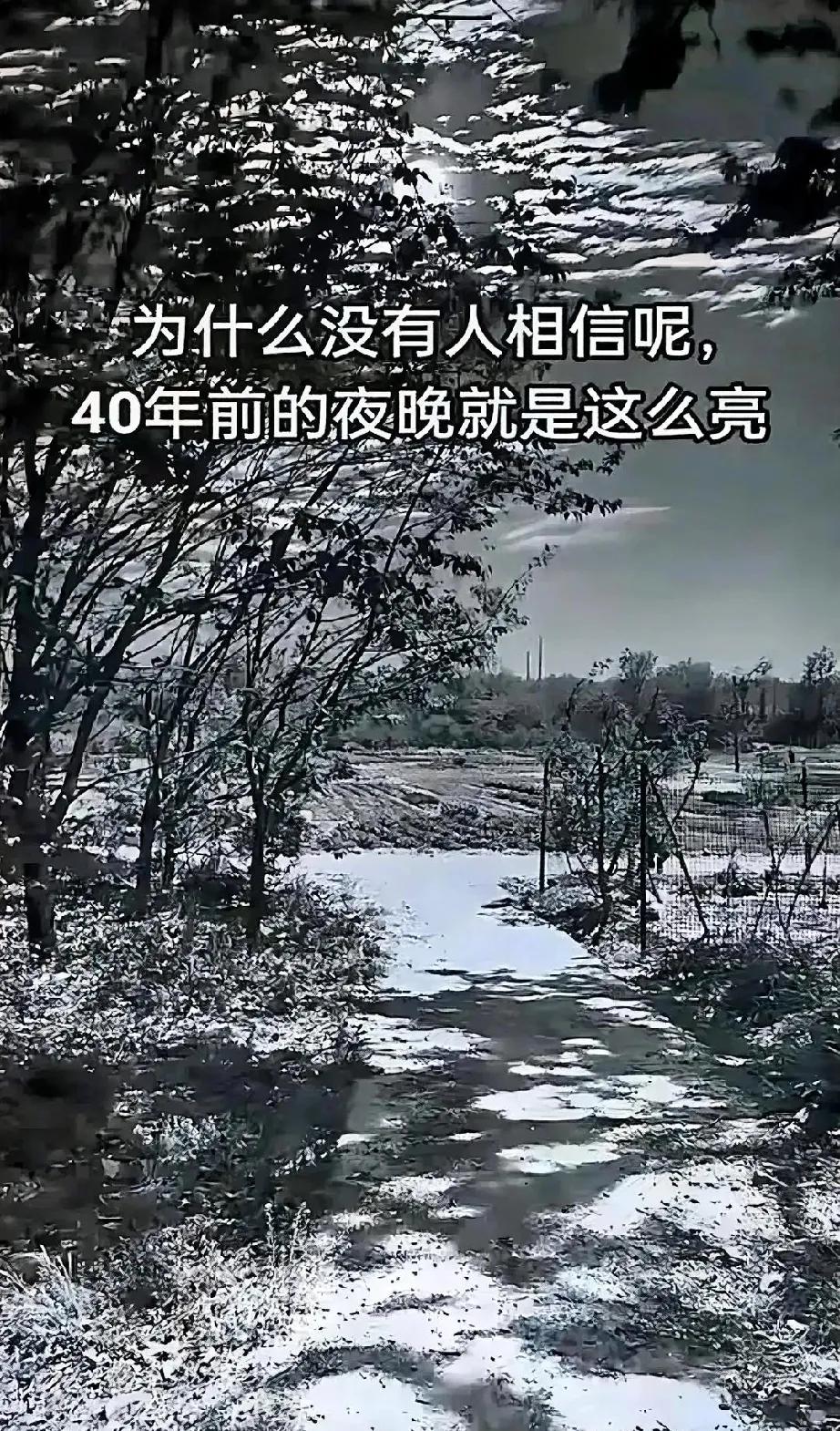 听一些老人说，以前他们小时候，夜里亮如白昼，哪里会像现在这样，一到晚上，外面漆黑