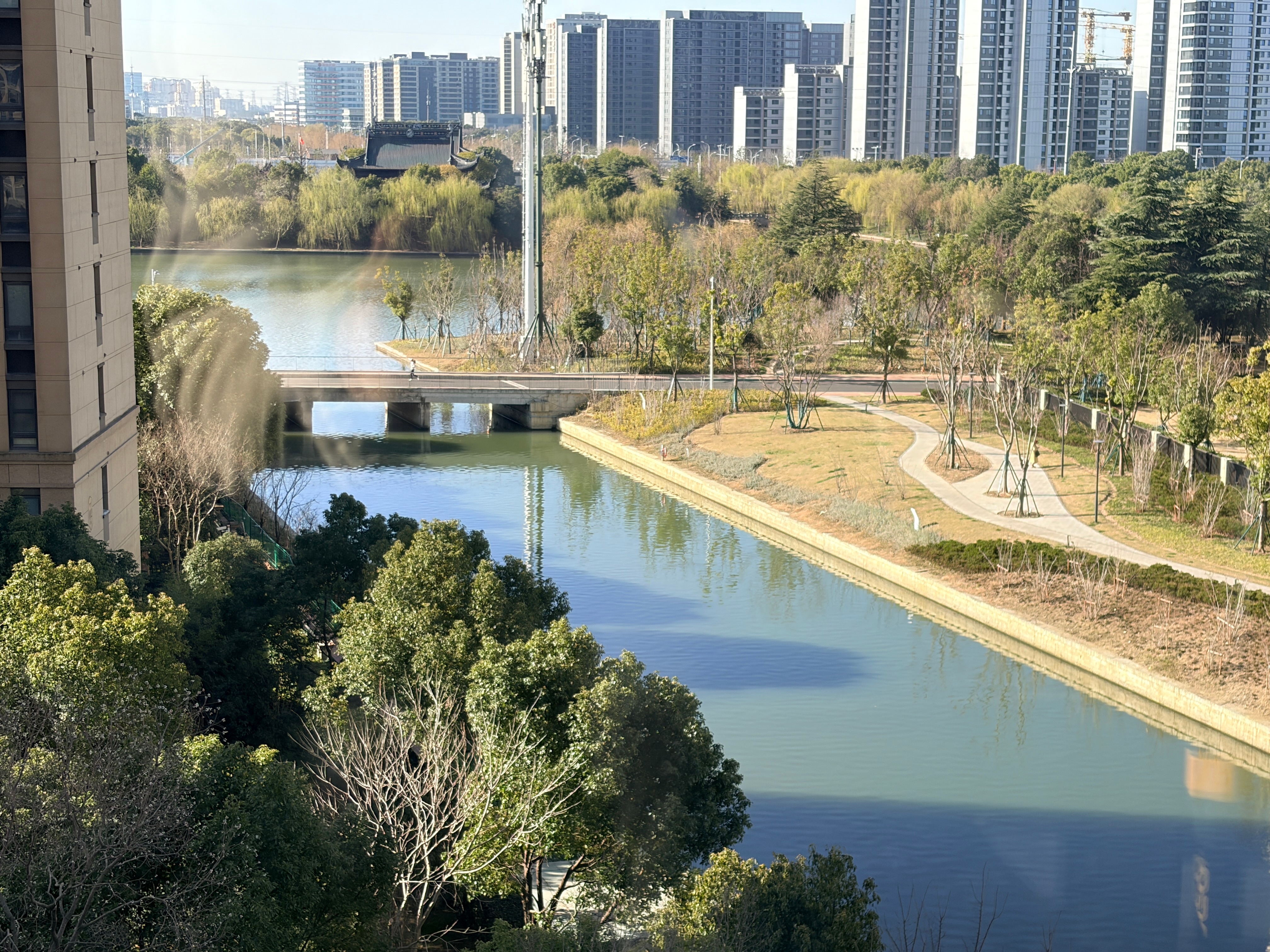 今天天气太好了，送完娃下楼跑步去🌞 