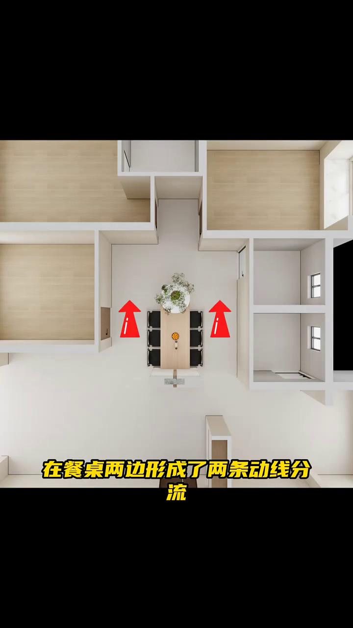 入户有一条很长的走廊，还正对卫生间。业主一家五口人，夫妻、老人和孩子三代同堂，正