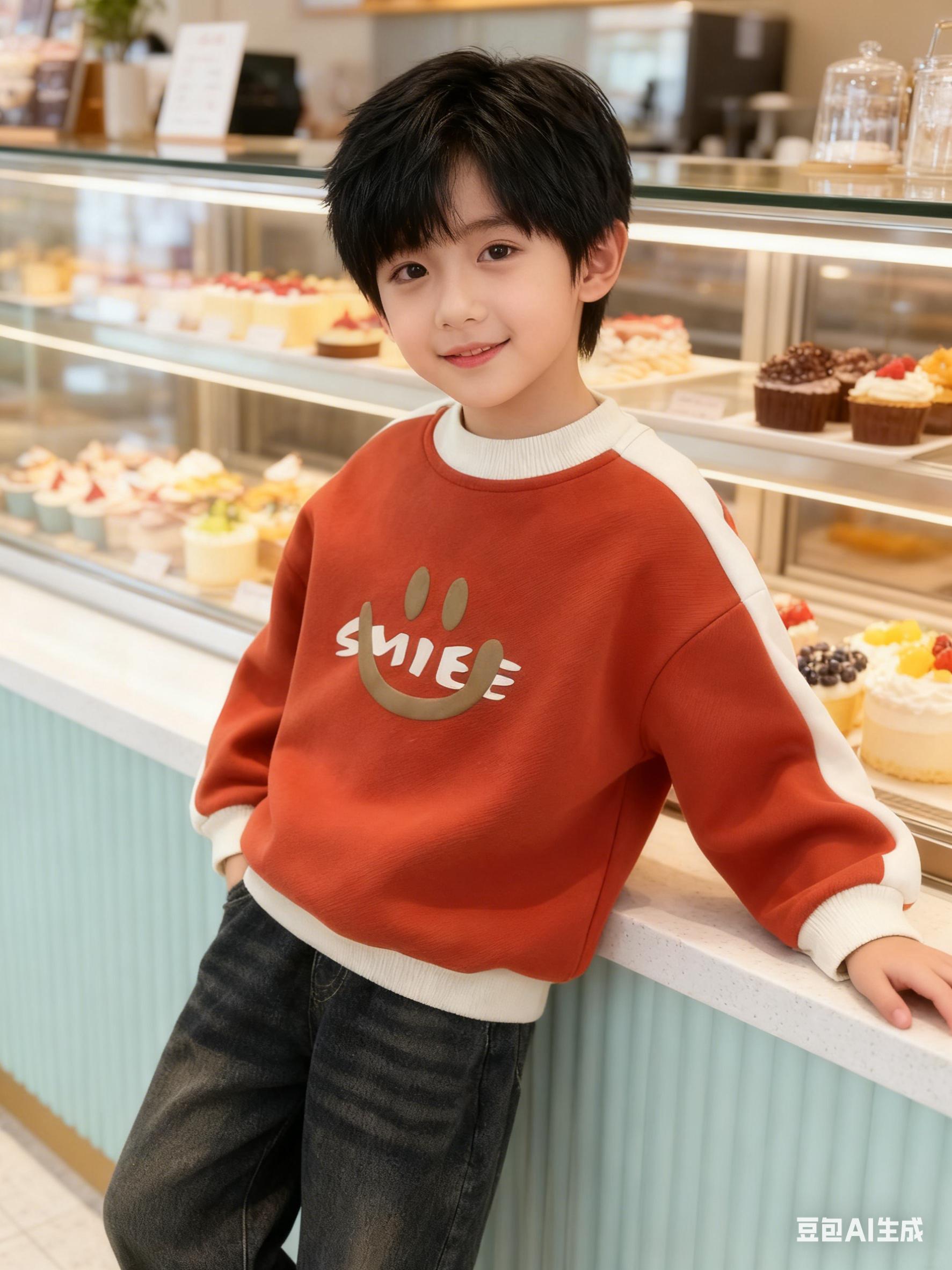 2025新款洋气韩版秋冬圆领加绒印花字母卫衣套头宝宝加厚上衣童装橘色橙...