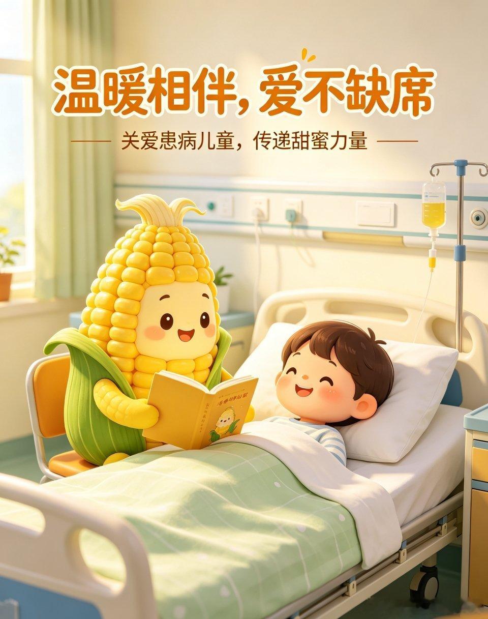 小小的甜玉米，大大的温暖力量✨用清甜与温柔，守护住院小朋友的童真与笑脸愿每一位小