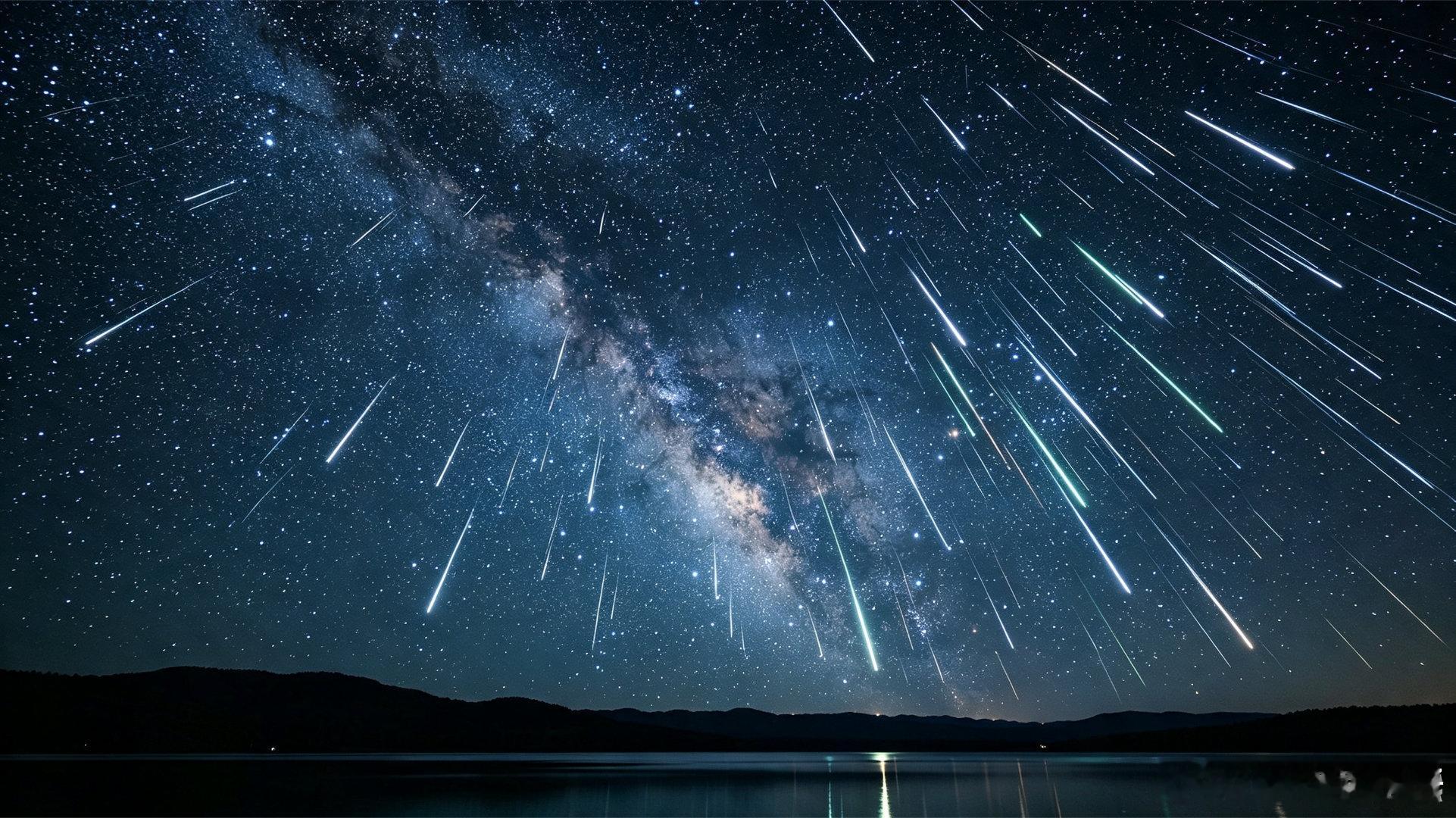 坐飞机遇到绝美流星我以前想象的流星雨，很多流星从天空中不断的落下来。实际上的流星