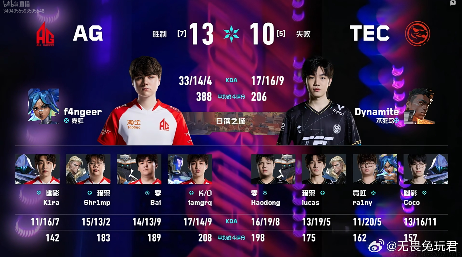 2026VCT CN第二赛段排位赛 | AG 1-0 TEC图一日落之城，AG 