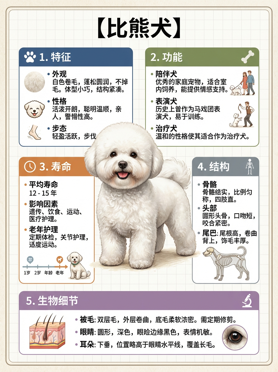 我AI的动物 今天必须给大家介绍超可爱的比熊犬！比熊就像一团会动的棉花糖，雪白蓬