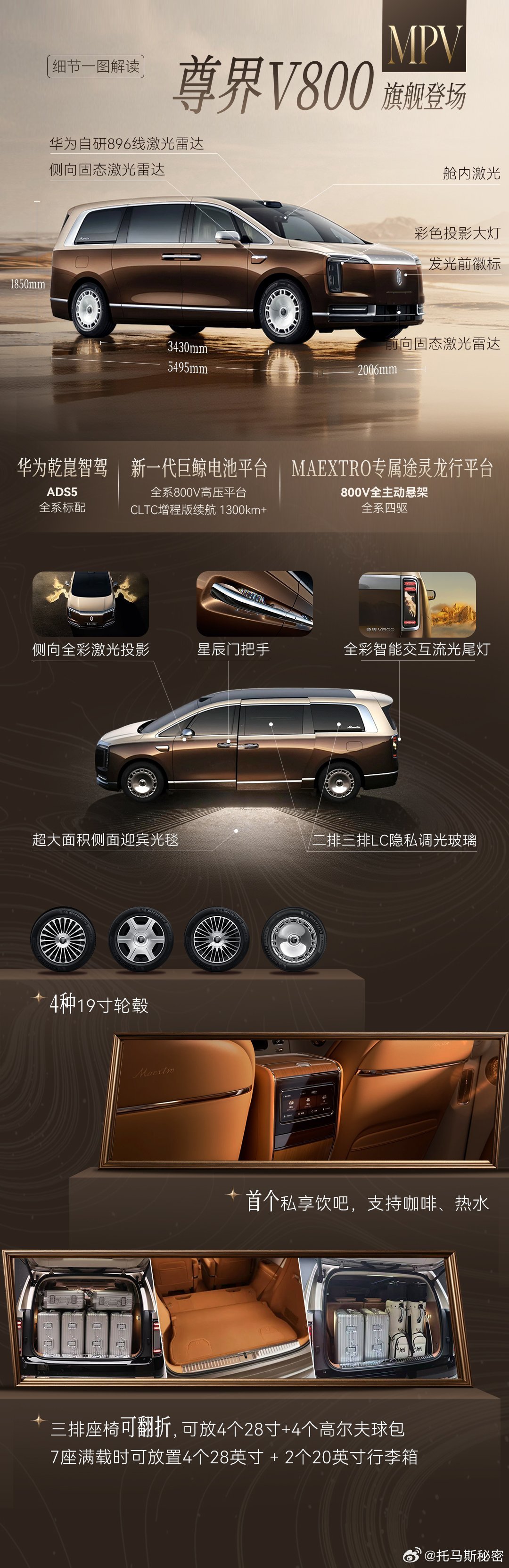 尊界V800全球最大MPV长途出行最怕路面颠簸影响休息，尊界V800全主动悬架提
