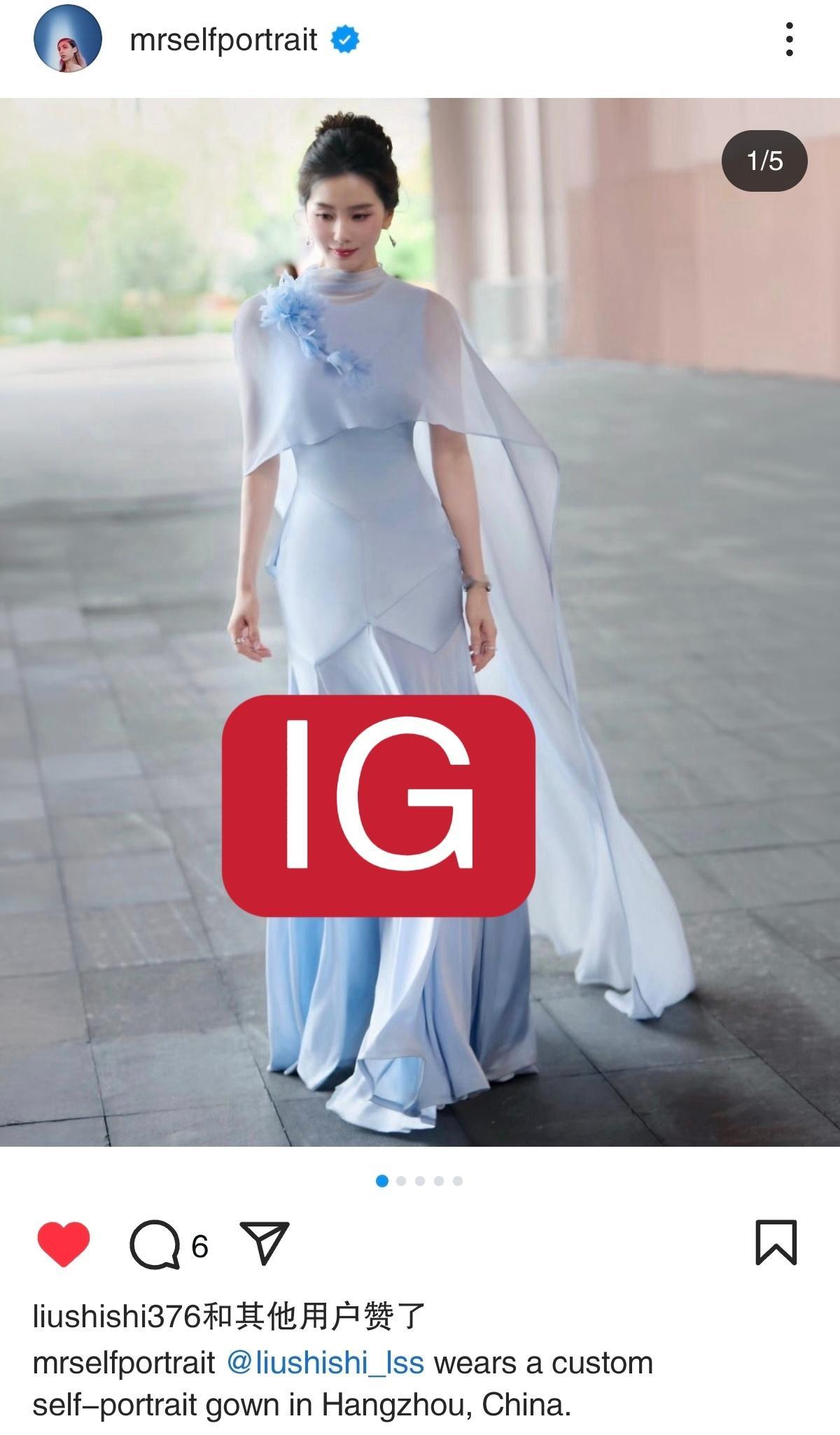 self-portrait内外网全平台都在认领刘诗诗的特别定制，一天连续认领六次