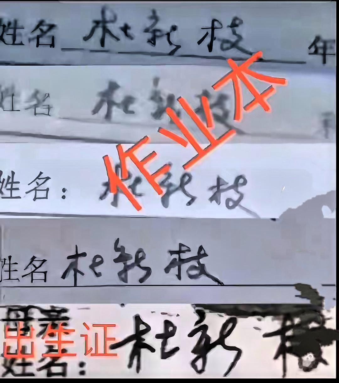 28里扒出的
他大娘“作业本”都有一个明晃晃的相同之处，那就是一模一样的杜鹃体无