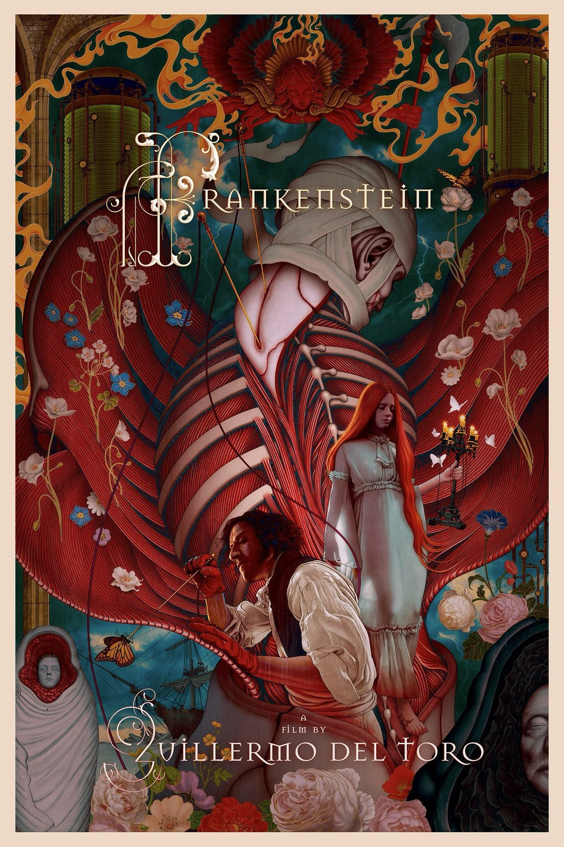 艺术家James Jean简明为吉尔莫·德尔·托罗三部作品《弗兰肯斯坦》《水形物