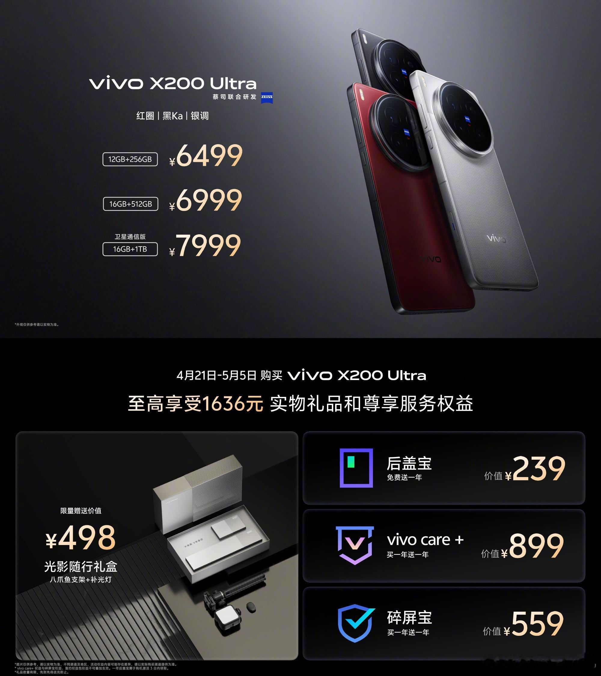 vivo x200 ultra 正式发布，6499起，套装更得劲儿，你们觉得价格