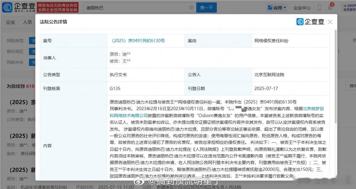 迪丽热巴黑粉被强制执行2万！支持迪丽热巴告黑！！！被告之前，我不怕被告，又没几个