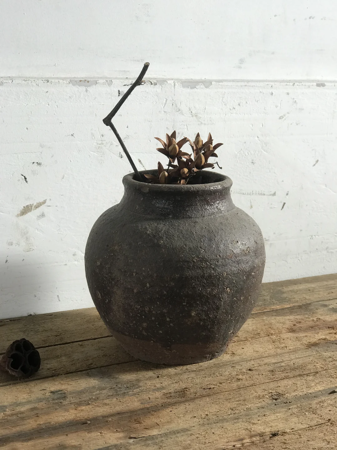 小陶罐、插花花器、民宿茶室极简侘寂摆件。