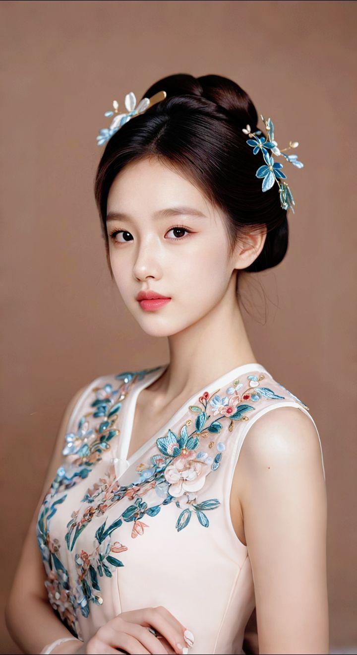 AI扩图 AI粉裙春日韵