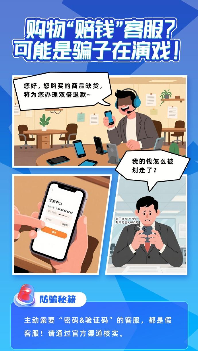 中奖先转账？❌ 全是陷阱！
客服索要银行卡？❌ 立刻拉黑！
刷单返利？❌ 本金有