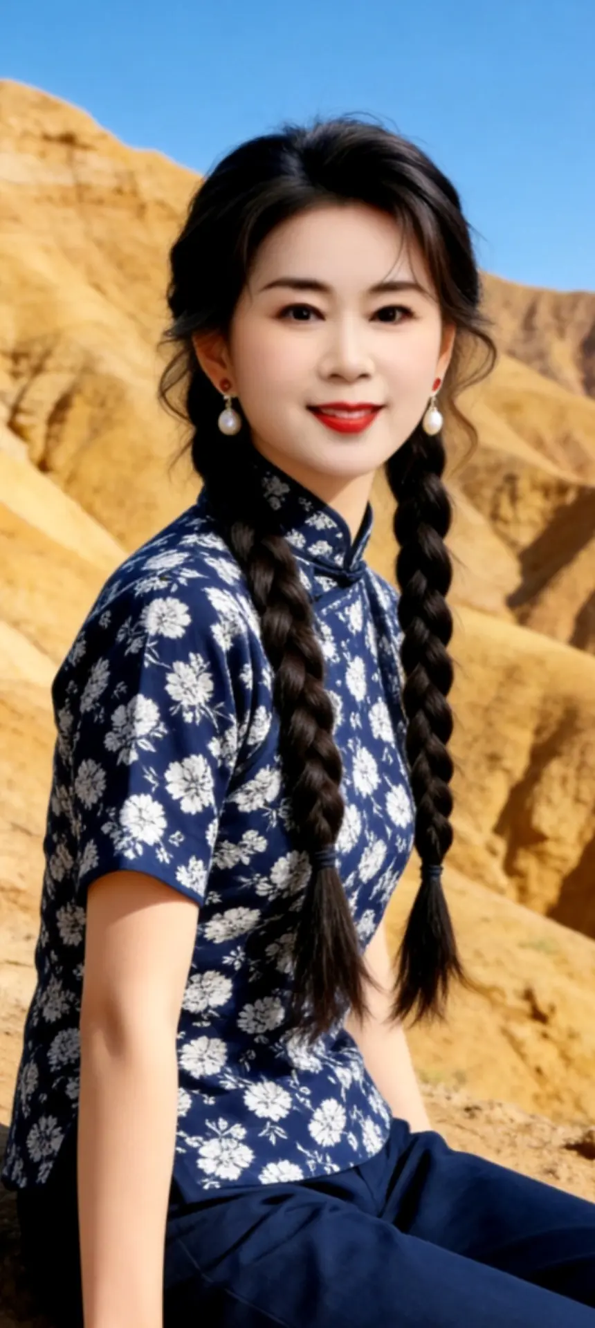AI碎花少女山地风 ai创作