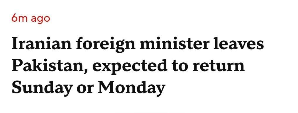 据美国CBS新闻报道，伊朗外长阿拉格奇在伊斯兰堡与包括谢里夫（巴基斯坦总理）和穆