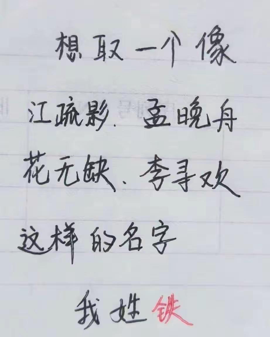 这位朋友姓铁，怎么取名？