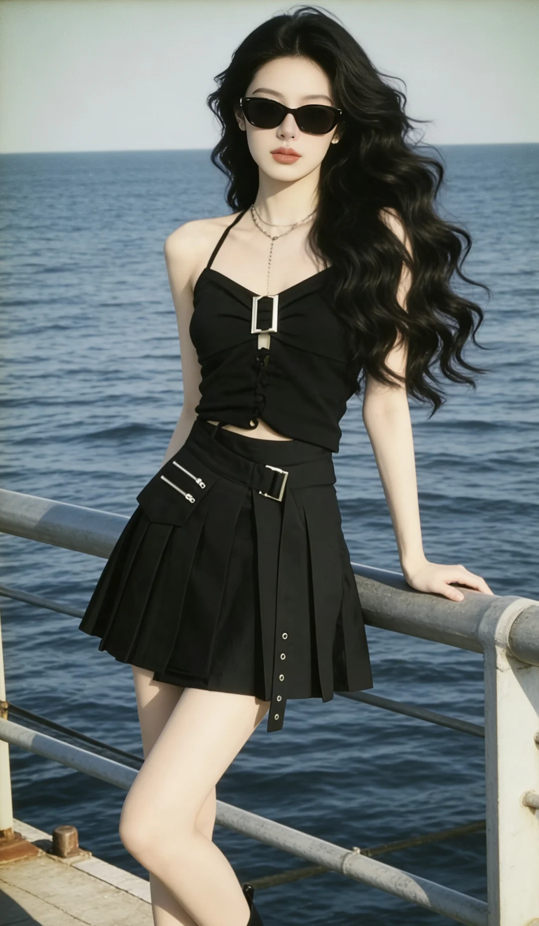 黑色穿搭、酷酷的