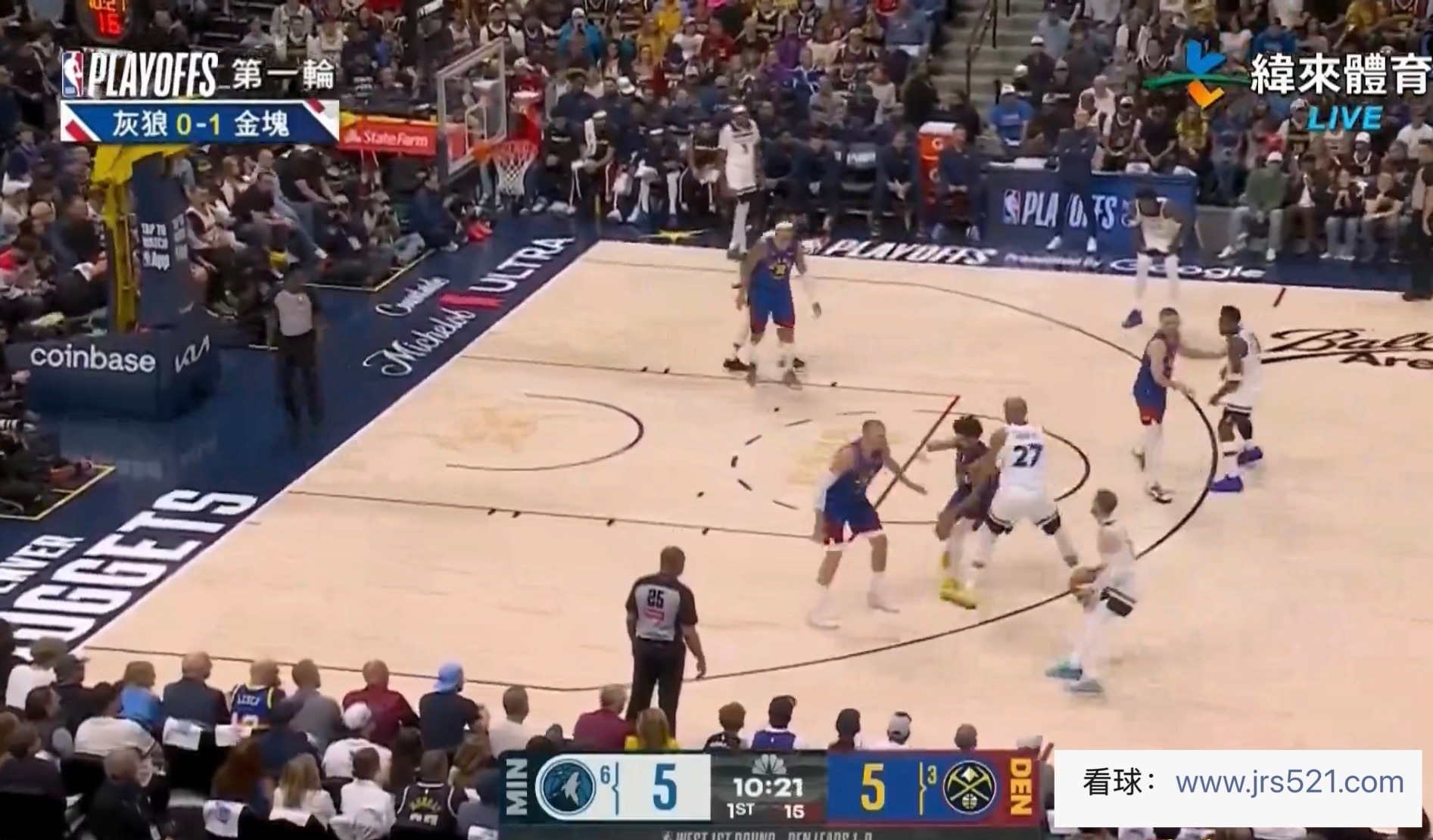 看掘金和森林狼的比赛啦！！！ 