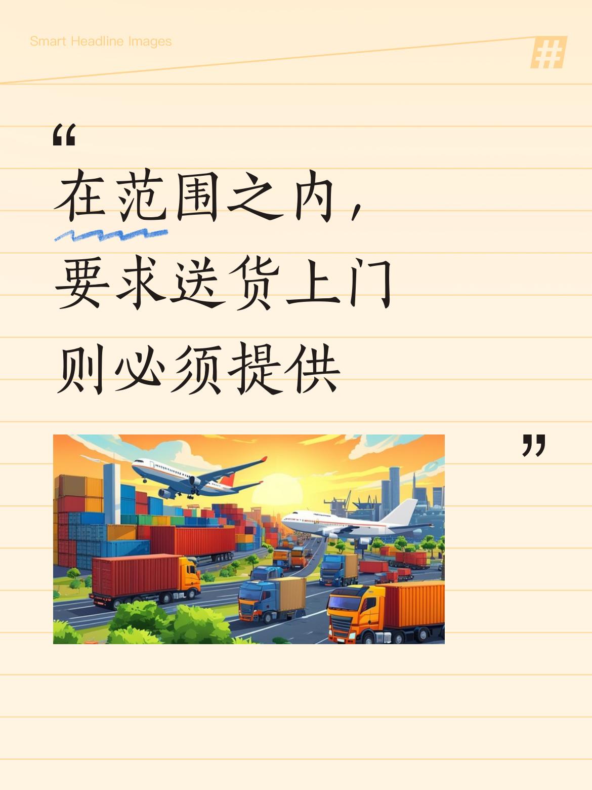 只要你明确要求送货上门，并且在规定范围之内，按照规定，快递就必须给你送货上门 。