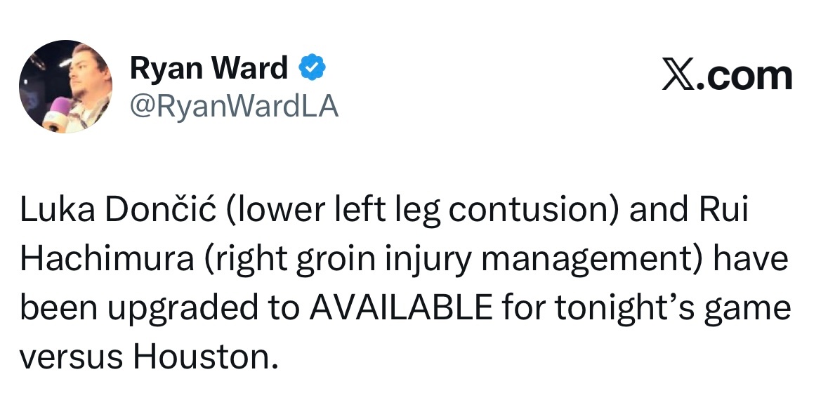 东契奇和八村塁出战与火箭的比赛。 