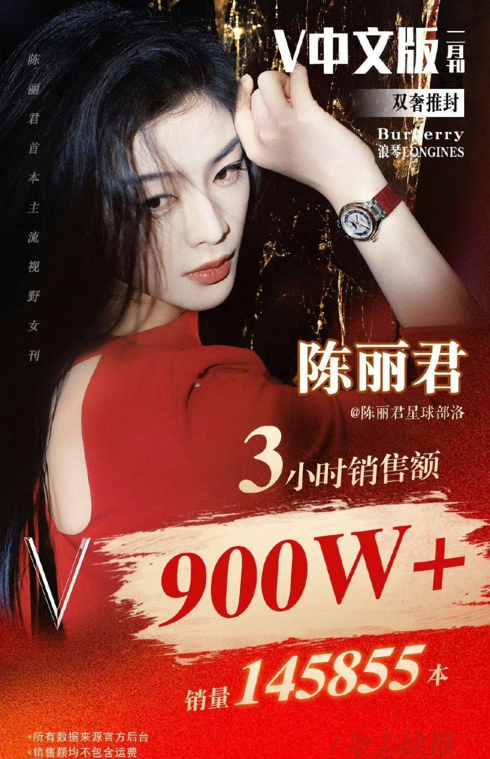 陈丽君V中文版二月刊，3小时145855册，总额900w+ 