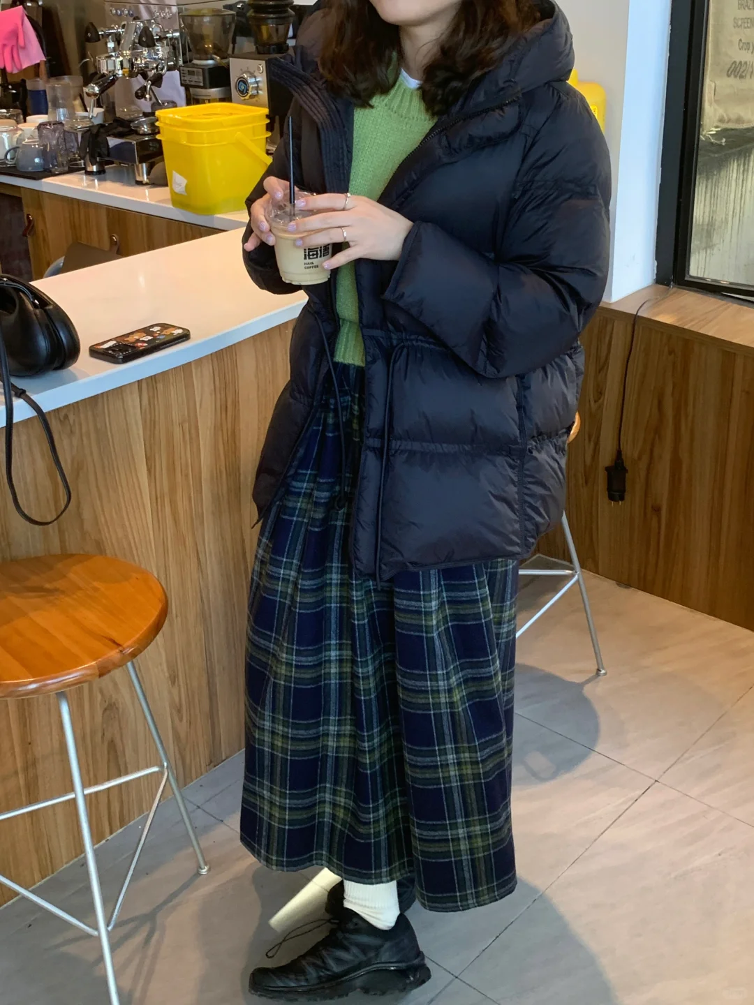 微胖穿搭｜羽绒服配长裙也很可
