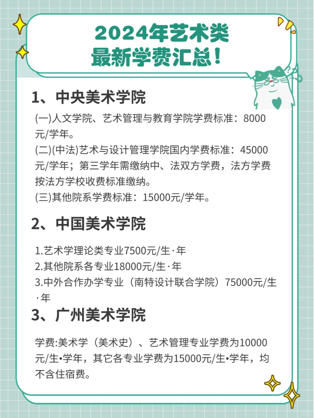 24年最新院校学费汇总✔️