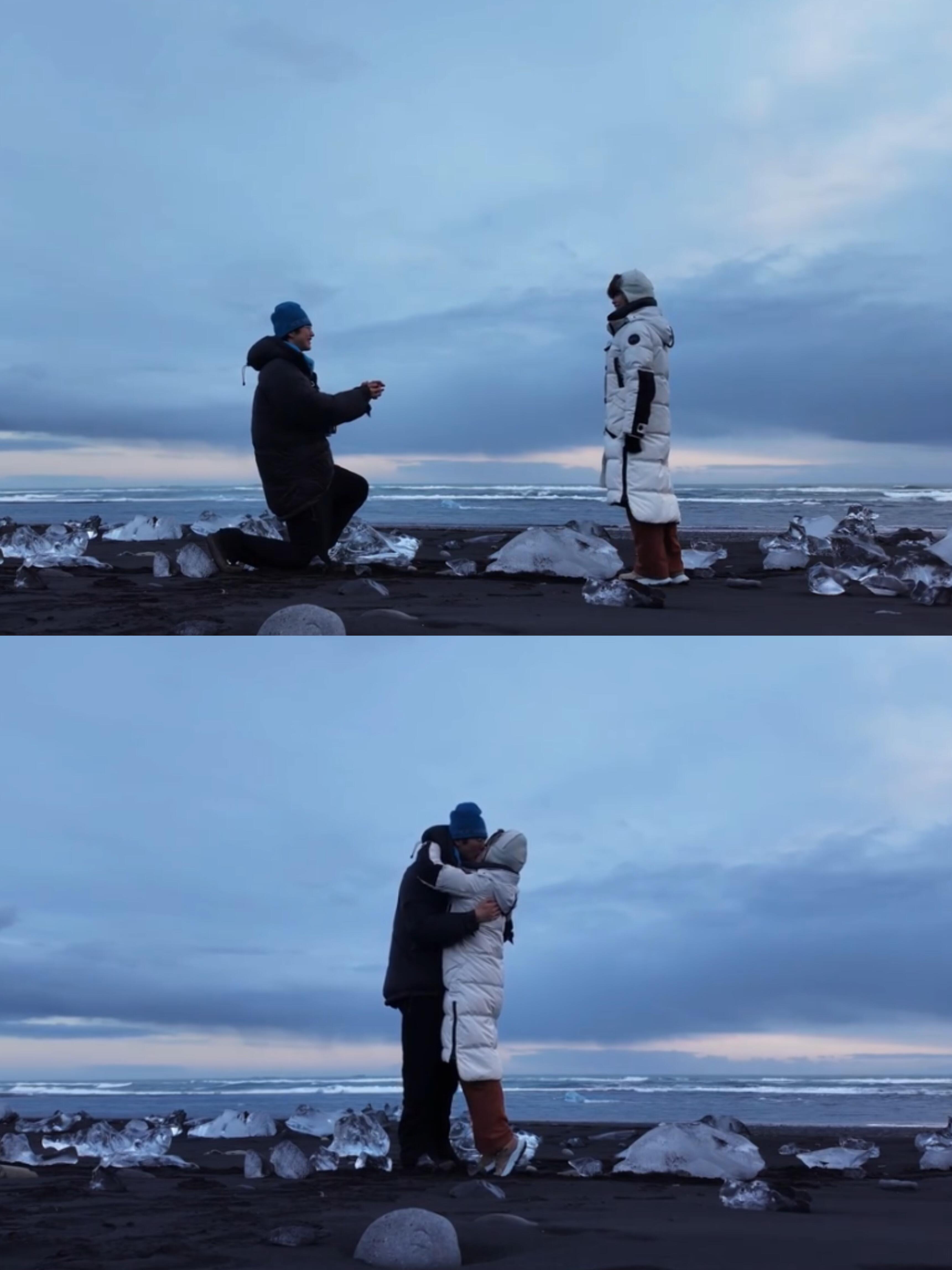 金莎小男友孙丞潇冰岛求婚💍祝福姐姐！没想到偏偏最开始不被看好的最长久！这次真的