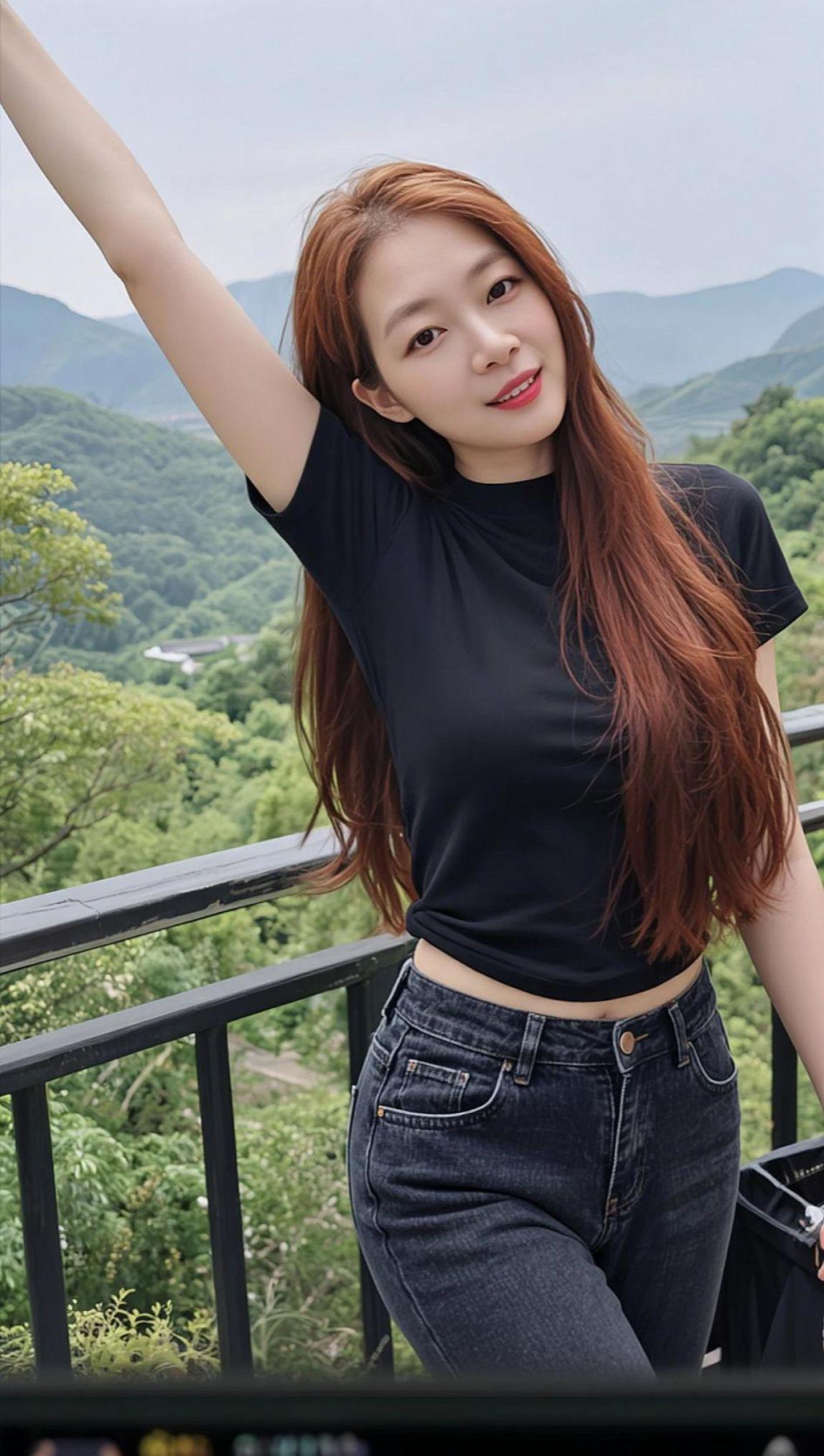 AI山野随拍 少女写真清纯甜美治愈系笑容 甜系女孩