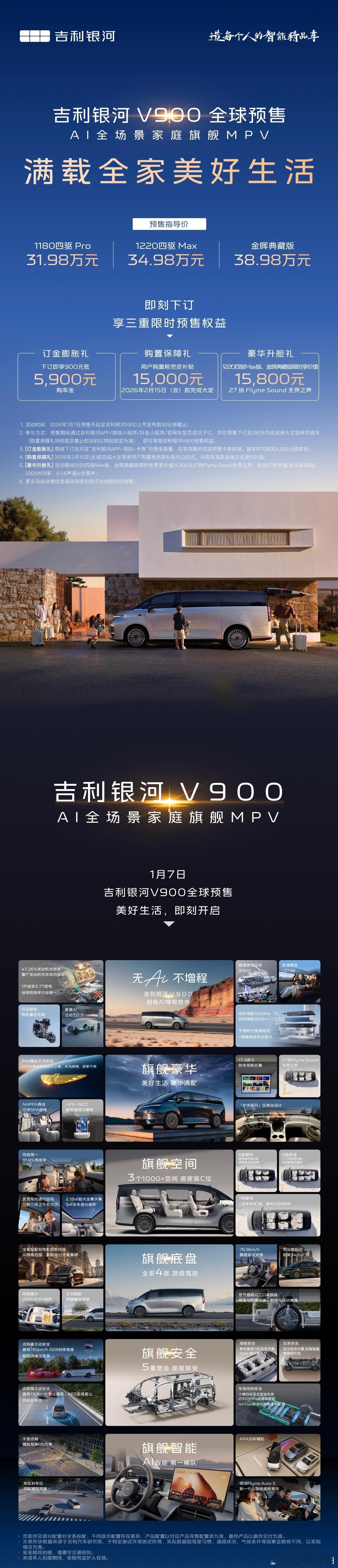 空间巨大！真的巨大！有6/7/8座可选8座第三排座椅可翻折隐藏全系四驱标配千里浩