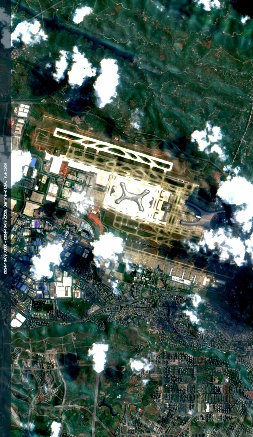 重庆江北机场最新卫星图（10.