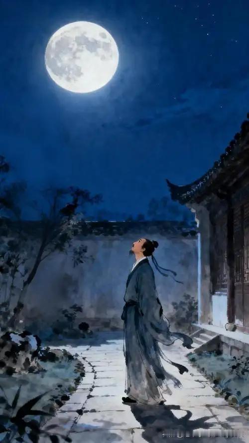 《夜吟二首·其一》
——宋·陆游
似睡不睡客攲枕，
欲落未落月挂檐。
诗到此时当