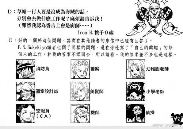 海贼王[超话] 扉页：山治是一名理发师。应该对应的是当初SBS那个吧 ​​​