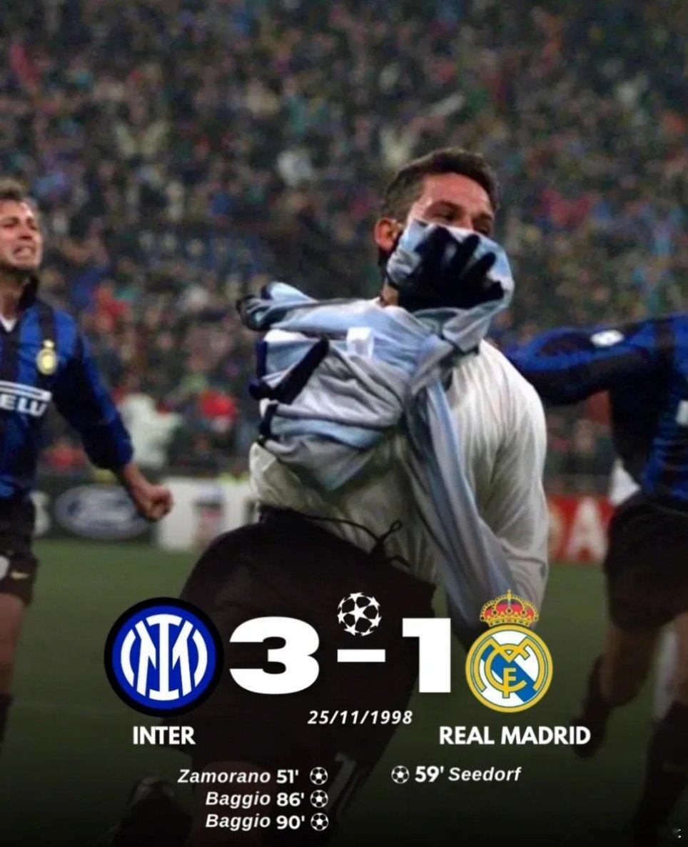 27年前的今天，“恐怖伊万”萨莫拉诺率先打破僵局，罗伯特-巴乔梅开二度，国际米兰