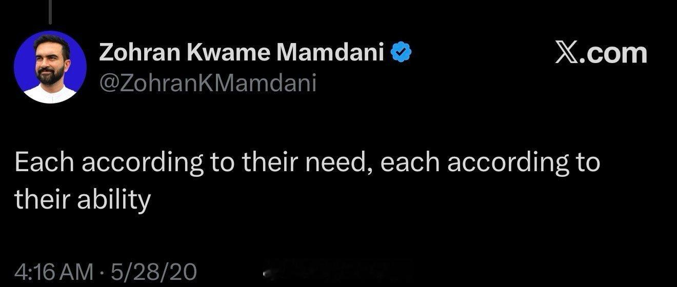 “各尽所能，各取所需。” 纽约市长选举日— 马克思 x Mamdani。 今日焦