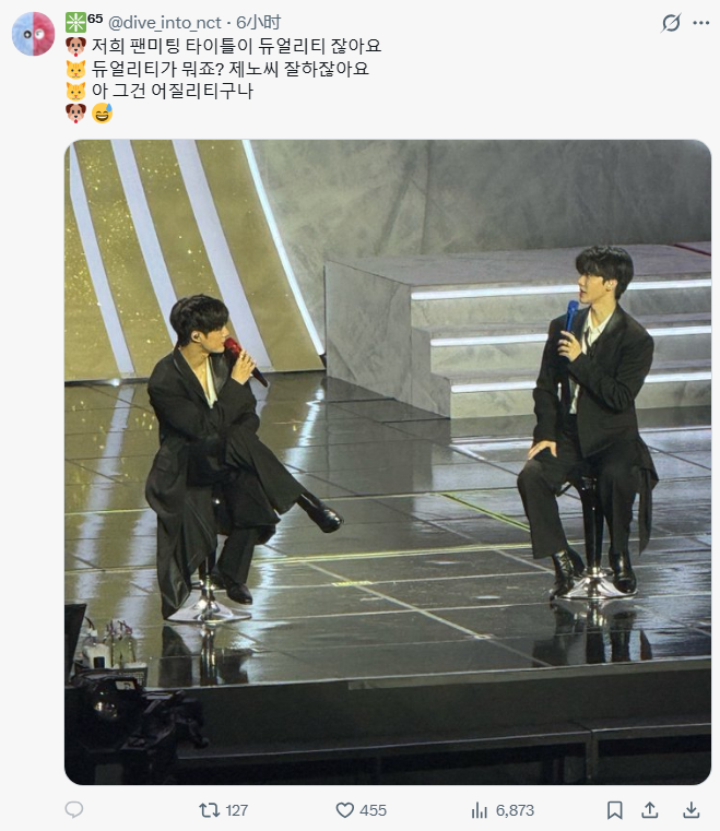 JN：我们这次粉丝见面会的主题不是 “Duality” 吗？🐱：Duality