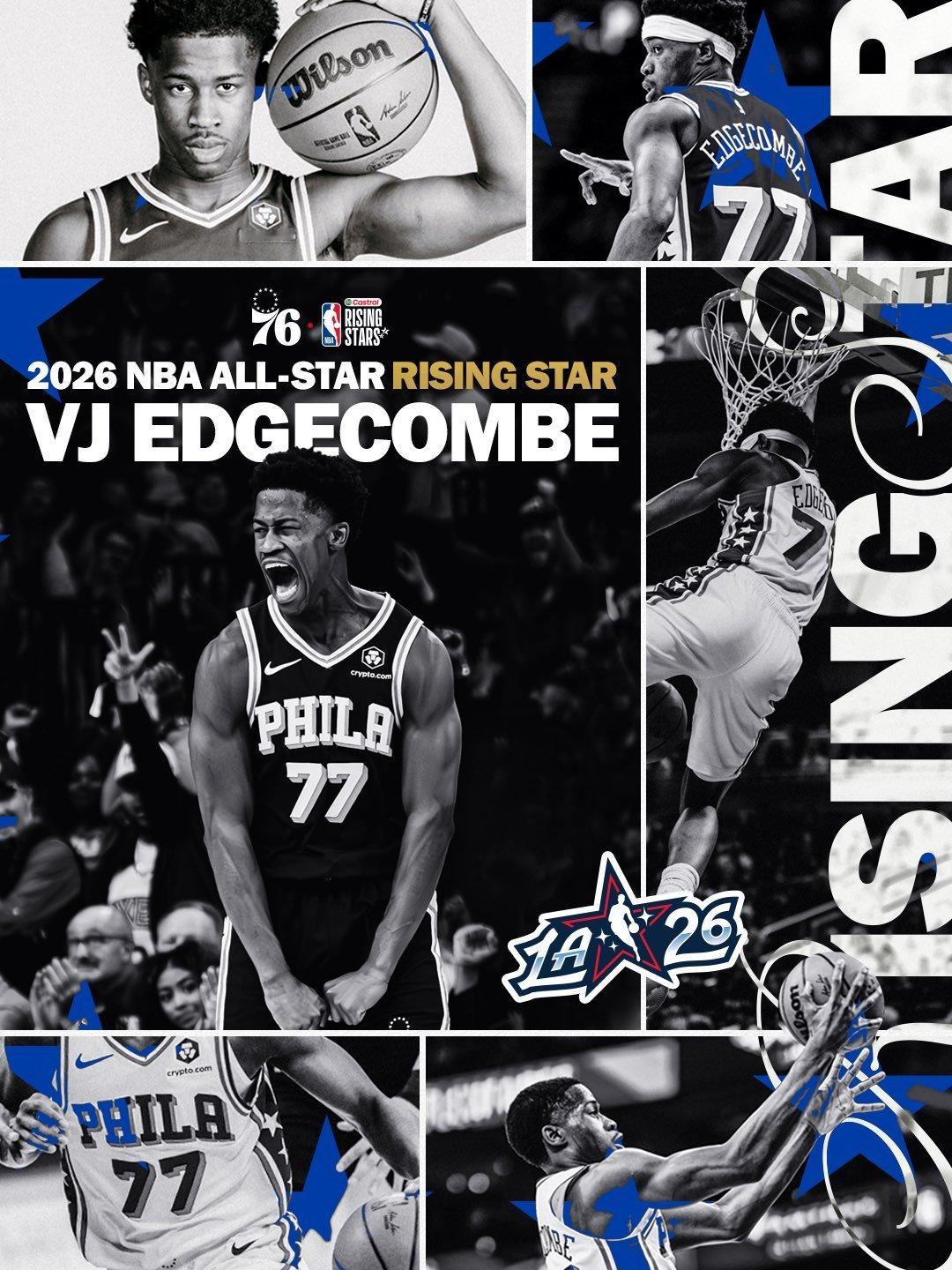 正式官宣！rise up, rook！VJ·埃奇库姆将代表费城76人队出席今年N