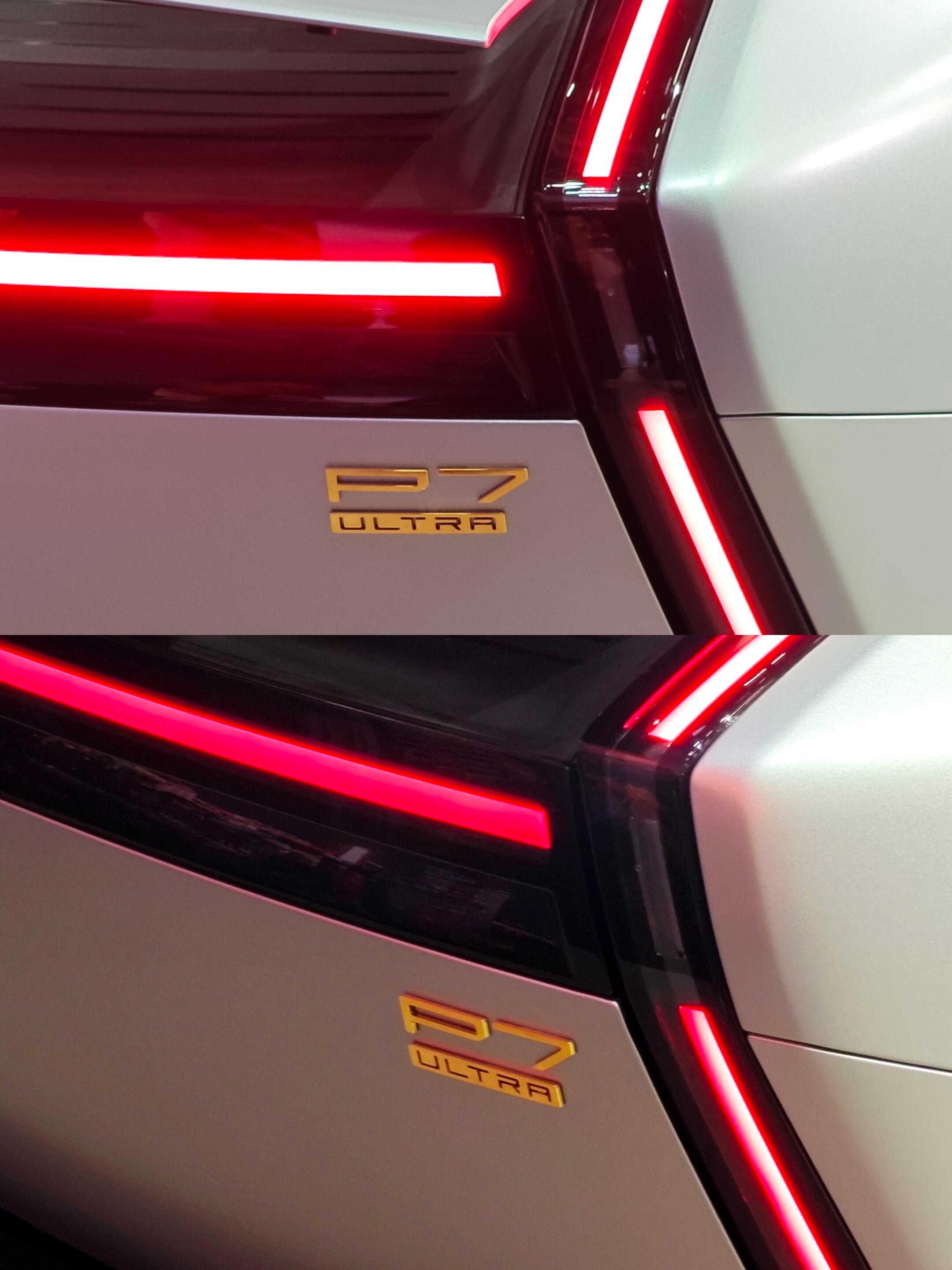 P7翼门版金标加持实在帅头一次见鹏翼门版的P7，银漆质感比普通版高级不少，侧面碳