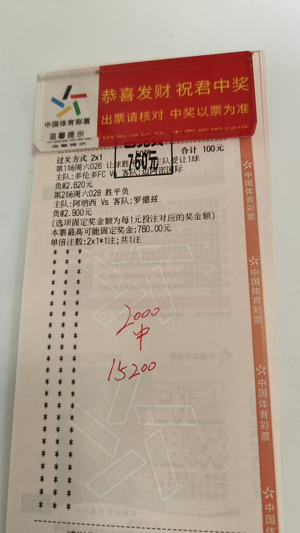 100元投注命中2串1高赔！连中两场高赔率赛事，喜提万元大奖谁懂啊！这波直接把体
