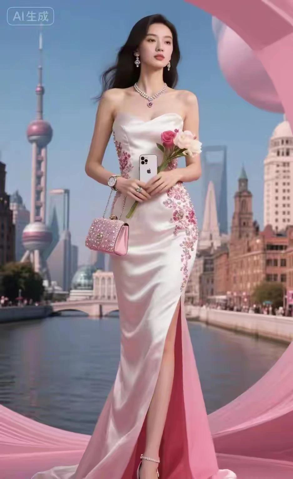 东方佳丽 ，美若天仙。
身材高挑 ，肤白貌美。
眉清目秀，美若冠玉。
窈窕淑女，