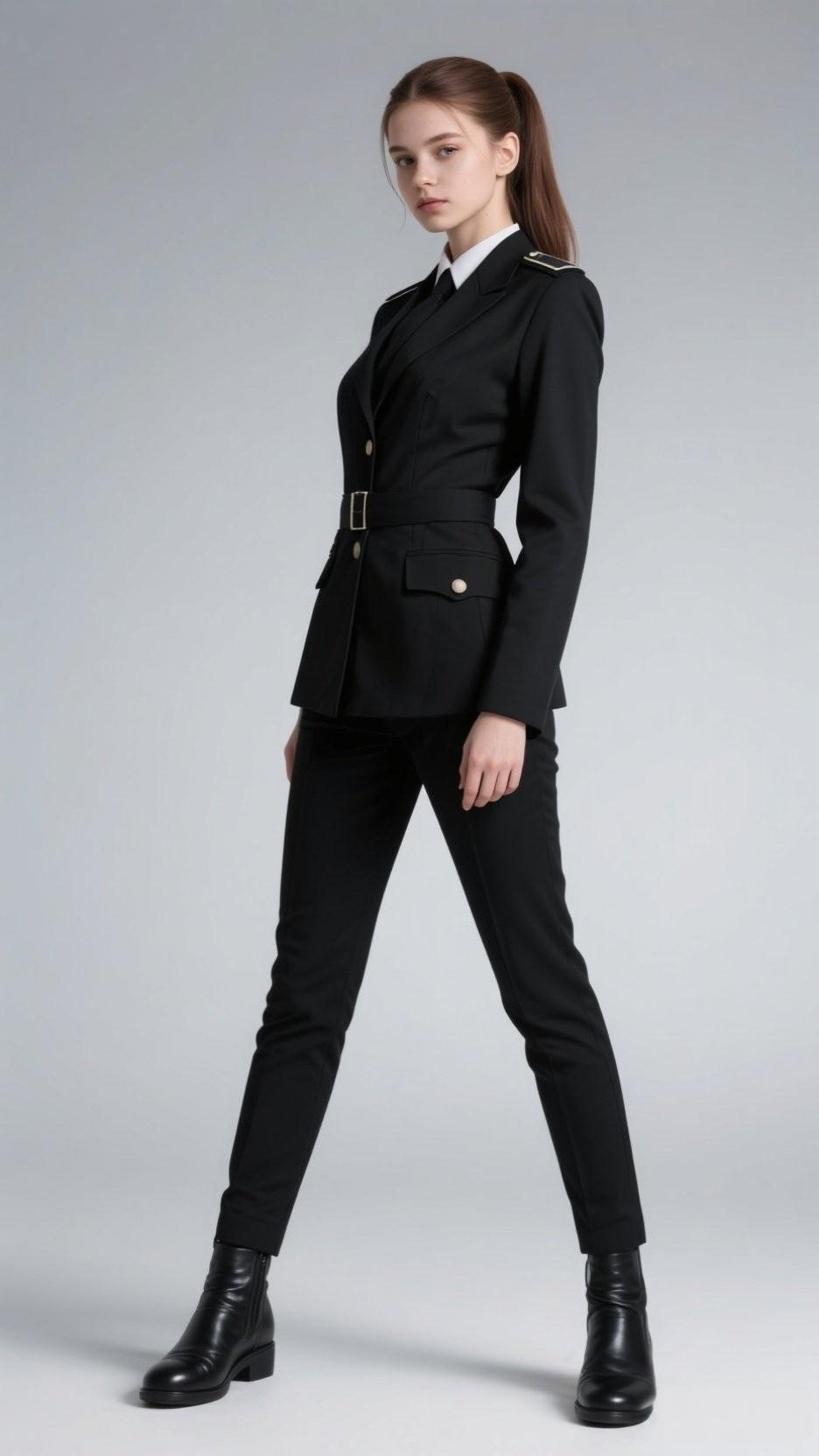帅气黑西装，酷炫女孩风，时尚穿搭指南！👠💄