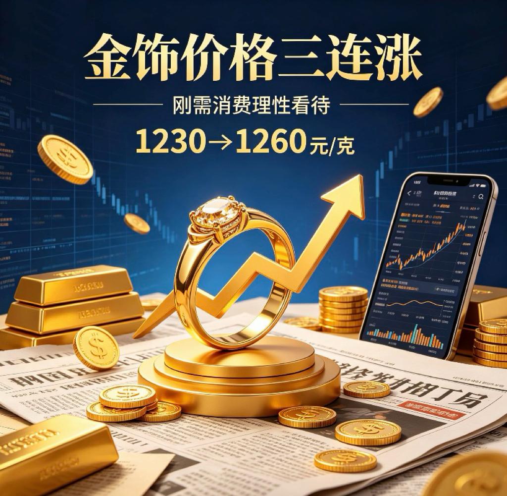 金饰价格惊现“三连涨”，当下还值得入手吗？

“昨天看还是1230元/克，今儿再